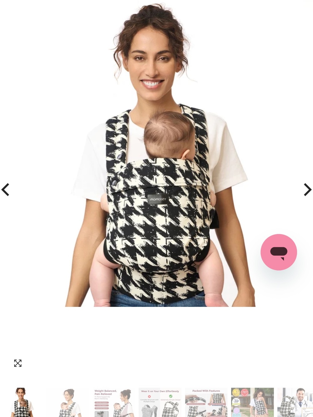 Black & White momcozy Carrier